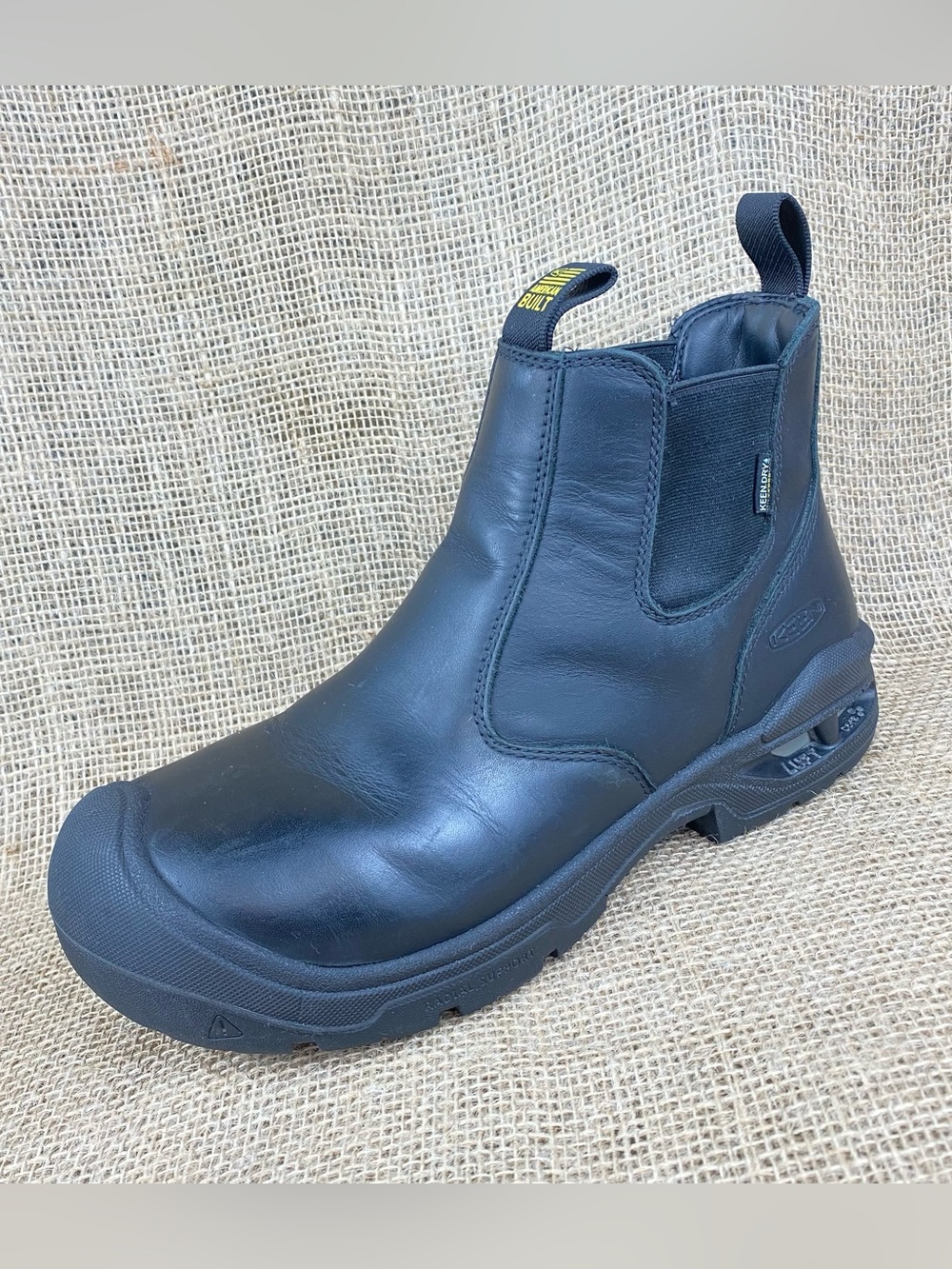 Keen Work Boot Mens 10 D Utility Black Waterproof Leather Carbon Toe Safety Slip